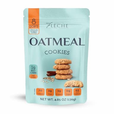 Oatmeal Cookies, Sugar Free, Low Carb, Dairy Free, Gluten Free, Diabetic friendly, High Protein, High Fiber, Flèche Healthy Treats 4.85OZ (Pack of 1)