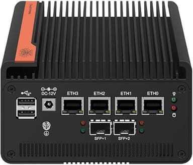 Firewall Appliance 10GbE Mini PC with SFP+, Intel Alder Lake N100 (4C/4T) 4xIntel I226-V 2.5GbE 2*Intel 82599ES 10GbE Firewall LTE Router Support AES-NI (N150, NO RAM NO ROM) (N150, RAM NO ROM)