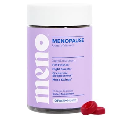 O Positiv MENO Gummies for Menopause, 30 Servings (Pack of 1) - Hormone-Free Supplements for Women with Black Cohosh & Ashwagandha KSM-66 - Helps Alleviate Hot Flashes, Night Sweats, & Mood Swings