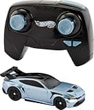 Hot Wheels RC Toy Car, Full-Function Remote-Control 1:64 Scale Ford Mustang, Booster Button to Race & Stunt On- or Off-Track, Recharge with USB Cable