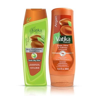 Vatika Naturals Argan Shampoo & Conditioner Duo – Deeply Nourishing Haircare, Repairs Damaged Hair, Hydrates & Tames Frizz, Brings silky shine to you hair, Suitable for All Hair Types