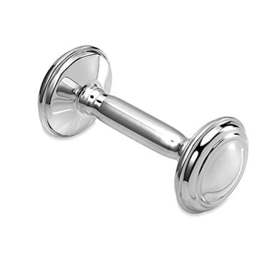 UNICORNJ Sterling Silver Keepsake Baby Rattle Barbell Engravable Engrave Personalize with Initials or Name| Complete with Gift Box | Gift for Baby | Made in Italy