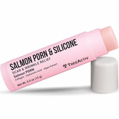 Silicone Scar Stick Lightweight Silicone Balm with Salmon PDRN, Hyaluronic Acid & Algae Extract Easy-to-Use Scar Care Stick for Smoother Looking Skin, 0.5 oz