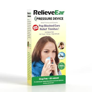 Eustachian Ear Pressure Balancer - Tinnitus Relief for Ringing Ears | Perfect for Flights, Diving & Altitude Changes | Natural & Drug-Free Ear Relief | White