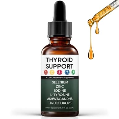Kindled Thyroid Support Liquid Drops, Actora Thyroid Support Drops with Selenium Zinc Iodine L-Tyrosine Ashwagandha for Hormone Balance - Mood & Energy Supplement - 4 fl. oz. (120mL) (1)