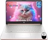 HP 14" Laptop for Business, Intel Quad-Core N4120, 16GB RAM + 384GB (128GB eMMC+256GB MSD), Long Battery Life, Wi-Fi, HDMI, Office Pro Lifetime License & Wind 11 Pro,w/Jawfoal Accessories, Rose Gold
