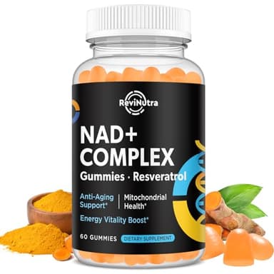 NAD+ Supplement for Women, Nicotinamide Adenine Dinucleotide 1500MG with NAD Resveratrol, Turmeric, Coenzyme Q10, Boost Cognitive Energy Blend, NAD Plus - Anti-Aging, Energy, Focus, 60 Nad Gummies