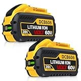 2Pack 12.0Ah 20V/60V MAX Replace for DeWalt DCB606 DCB609 DCB612 Battery Compatible with DeWalt 20V/60V 1200mAh Batteries and Power Tools