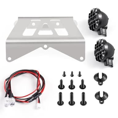 Que-T 1Set Front Bumper Metal Bumper with LED Light Upgrade for 1/12 Tamiya Lunch Box RC Truck