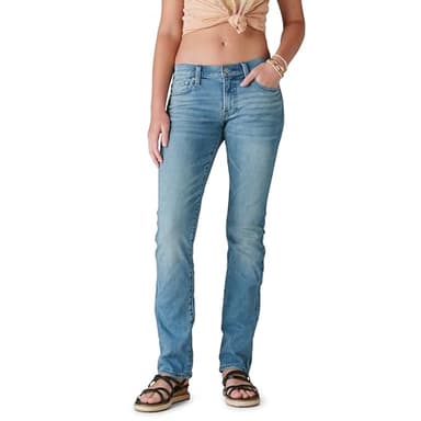 Lucky Brand womens Mid Rise Sweet Straight Jeans, Glass Mount, 26W x 30L US