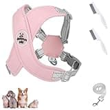 Chewie Cozy Dog Harness, Chewie - Adjustable No Choke No Pull Reflective Cozy Harness with Traction Rope, Soft Breathable (Pink, S)