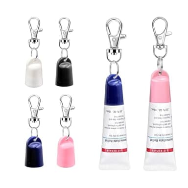 【4-Pack】Keychain Caps for Aquaphor 0.35 oz Lip Repair Tube, Portable Keychain Holders
