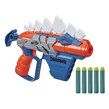 Nerf DinoSquad Stego-Smash Dart Blaster, 5 Nerf Elite Darts, Christmas Stocking Stuffers, Kids Outdoor Dinosaur Toys for 8 Year Old Boys and Girls and Up, Stegosaurus Dinosaur Design