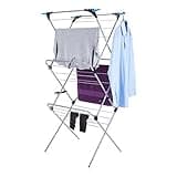 Minky Homecare 3 Tier Plus Indoor and Outdoor Portable Clothes Drying Rack - Collapsible Laundry Air Dryer with 69 ft. of Hanging Space - Silver