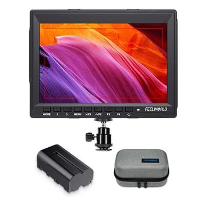FEELWORLD FW759 7 Inch DSLR Camera Field Monitor with F550 2200mAh Battery and Bag HD Video Assist Slim IPS 1280x800 4K HDMI 1080p