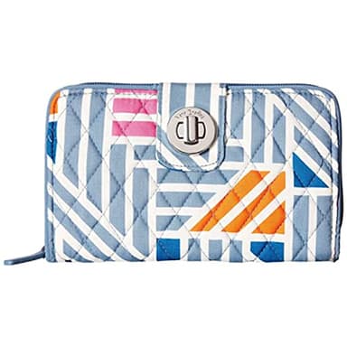 Vera Bradley Women's Rfid Turnlock Wallet Geo Medallions One Size