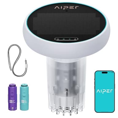 AIPER HydroComm Smart Pool Monitor, 24/7 Automatic Water Testing for Pools, Hot Tubs & Spas, 5-in-1 Accurate Digital Tester, App Control, Customized Optimization Tips, Ivory