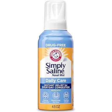 ARM & HAMMER Simply Saline Nasal Care Daily Mist 4.5oz – Instant Relief for Every Day Congestion – One 4.5oz Bottle