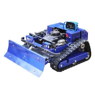 Remote Control Lawn Mower with Snow Plow,4WD Oil-Electric Hybrid Crawler Track Mower,1.1-5.9 Inch Cutting Height Professional Landscape and Estate Mower for 100% Slope(45°) Large Turf Grass Cutting