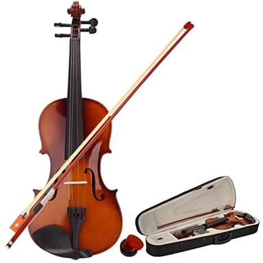 Imseigo 4/4 Full-size Acoustic Violin Case Sets,Violin Kit Bow Rosin for Violin Enthusiasts Learner, Medium Size, All Accessories Included (Natural)