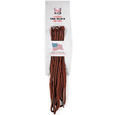 Kg's Everyday Heavy Duty Boot Laces [3 Pairs] Heavy Duty and Durable Shoelaces for Boots, Work Boots & Hiking Shoes (Tan/Black 63")