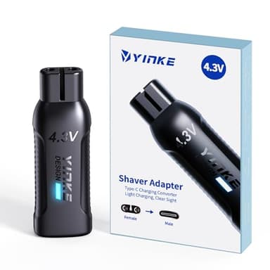 4.3V Mini Type-C Shaver Adapter Charger Converter for Philips Oneblade QP2510/QP2515/QP2520/QP2620 with Charging Indicator, A00390 USB-C Electric Razor Power Adapter (1 PC)