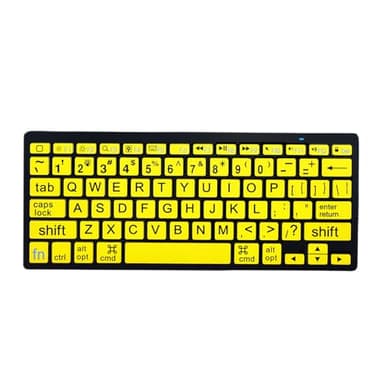HXMJ-Large Print Mini Bluetooth Keyboard Compatible with iPad,iPhone,iPod,MacBook for Seniors and Visually Impaired Low Vision Individuals-Yellow