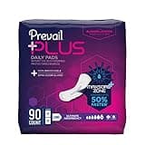 Prevail Plus | Long Length Incontinence Bladder Control Pads | Ultimate Absorbency | 90 Count (2 packs or 45)