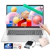 HP Flagship 17.3-inch Laptop Computer - Office Lifetime • Free CD/DVD Drive • FHD Touchscreen • Intel i7-1355U • Fingerprint Reader • HD Webcam • HDMI • Wi-Fi 6 • Windows 11 Pro(64GB RAM, 2TB SSD)