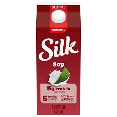 Silk Soymilk, Original, Dairy-Free, Vegan, Non-GMO Project Verified, Half Gallon, 64 Fl Oz