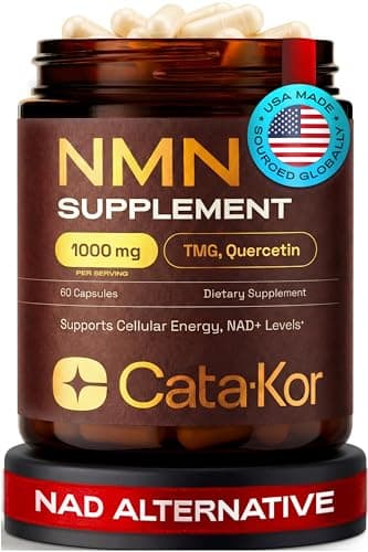 Cata-Kor NMN Supplement – 4-in-1 NAD Supplement with Quercetin | TMG | Resveratrol – NMNH Alternative – Supports Cellular Energy & NAD+ Levels – 60 Capsules – Third-Party Tested (1 Pack)