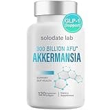 solodate lab - Akkermansia Probiotic with Prebiotic Fiber, 300 Billion AFU Akkermansia Muciniphila for GLP-1 Production, Digestive & Gut Health 120 Caps