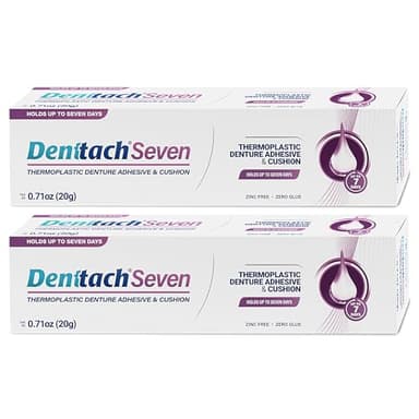 Denture Adhesive, Thermoplastic Denture Adhesive, Up to 7 Days Comfortable, Secure Denture Grip, Cushion and Soft Reliner, Waterproof, Non Glue, Zinc Free, Denture Reliner (Pack of 2)
