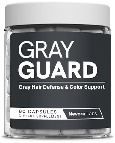 Gray Guard – Anti Grey Hair Supplements with Catalase – Support for Gray Hair & Melanin Haircare – Natural Pigment Restoration Formula for Men & Women – 60 Capsules