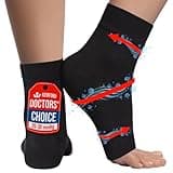 KEMFORD Ankle Compression Sleeve with Cooling Effect - Plantar Fasciitis Braces - Open Toe Compression Socks for Swelling, Sprain, Neuropathy, Arch Support for Men and Women - L, Black