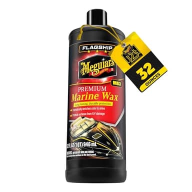 Meguiar’s Flagship Premium Marine Wax, M6332, Easy-to-Use Boat Polish and Wax that Removes Swirls, Scratches, and Oxidation While Adding Long-Lasting Protection, Gifts for Car Lovers, 32 Oz