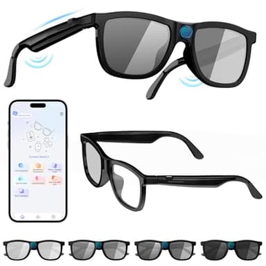 Osawalla 2026 Smart Audio Glasses with Electrochromic Lenses, Adjustable Tint Sunglasses for Driving,Travel,Daily Use,Open Ear Bluetooth 5.4, AI Translation, Premium Tech Gadget Gift for Men Women