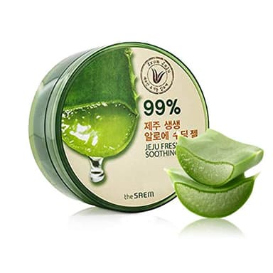 THESAEM Jeju Fresh Aloe Soothing Gel 10.1 fl. oz. - 99% Pure Aloe Vera Leaf Juice from Jeju Island - Multi-Purpose Moisturizing Gel for Face, Body & Hair - Cooling Relief for Irritation & Dry Skin