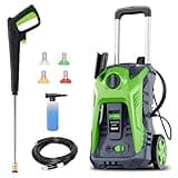 Electric Pressure Washer 4800PSI-Max 2.9GPM Electric Power Washer with 25 Foot Hose, 16.4 Foot Power Cord, Soap Tank Car Wash Machine Green Ideal Cleaning for Patio