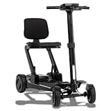 Pride Mobility Go-Go Carbon 4-Wheel Folding Travel Mobility Scooter – 300 lbs Capacity, 3.7 mph, Airline-Approved Lithium Battery – for Seniors, Adults, Elderly – Lightweight & Compact (Black)