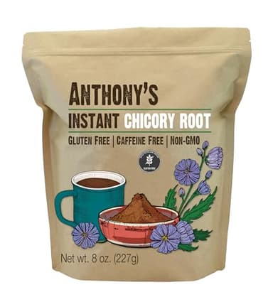 Anthony's Instant Chicory Root, 8 oz, Gluten Free, Caffeine Free, Non GMO, Coffee Alternative