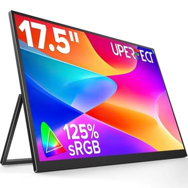 UPERFECT 17.5" Portable Monitor 1920×1200 FHD 16:10 IPS 125% sRGB 400 nits USB-C & HDMI Laptop Extender with 180° Adjustable Stand, Travel Second Screen for MacBook, PC, Phone & Gaming