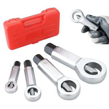 NYXOVA 4PCS Metal Nut Splitter Kit, Heavy Duty Nut Splitter Breaker Cracker, Nut Cracker Remover Extractor Tool with 9-12mm, 12-16mm, 16-22mm, 22-27mm