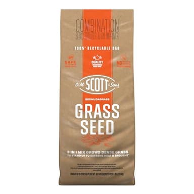 O.M. Scott and Sons Bermudagrass Grass Seed, Fertilizer and Soil Improver, Drought Tolerant Once Established, Covers Up to 2,000 sq. ft., 5 lbs.