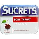 Sucrets Sore Throat Lozenges, Wild Cherry Flavor, 18 Count (10 Pack)