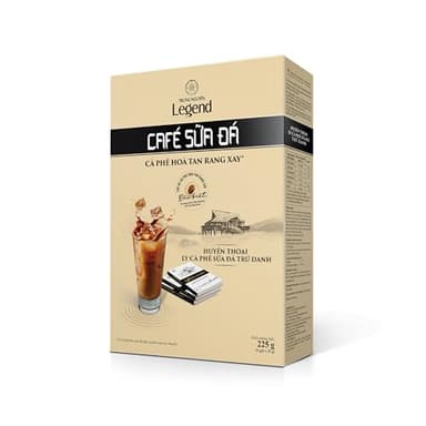 TRUNG NGUYEN LEGEND CAFE SUA DA Premium Instant Coffee for Energy Boost by NANO+ Technology, Non-Dairy Creamer, Coffee Mix - Strong and Pure Vietnamese Instant Coffee (9 Packets/Box)