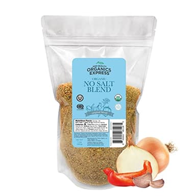 No Salt All Purpose Organic Seasoning, 100% Sodium Free, No MSG, For Vegetables, Chicken, Fish, Salads, Eggs, Rice, Pasta - Non GMO, Kosher, Great Value 1 Lb