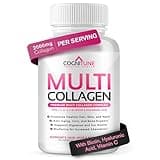 Multi Collagen for Women with Hyaluronic Acid, Vitamin C and Biotin, Collagen Protein Supplement with Types I, II, III, V, X Peptides for Healthy Hair, Skin, Nails and Joints, 120 Capsules