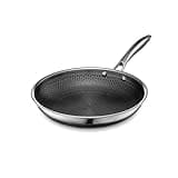 HexClad Hybrid Nonstick 10-Inch Frying Pan, Stay-Cool Handle, Dishwasher-Friendly, Oven-Safe Up to 900°F, Induction-Ready, Compatible with All Cooktops