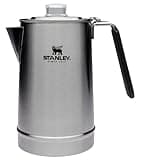 Stanley Hold Tight Percolator Coffee Pot 1.1 qt | Stainless Steel 6 Cup Coffee Maker | Stove Top or Open Fire | Backpacking, Camping, Hiking Cookware | BPA-Free | Stainless Steel
